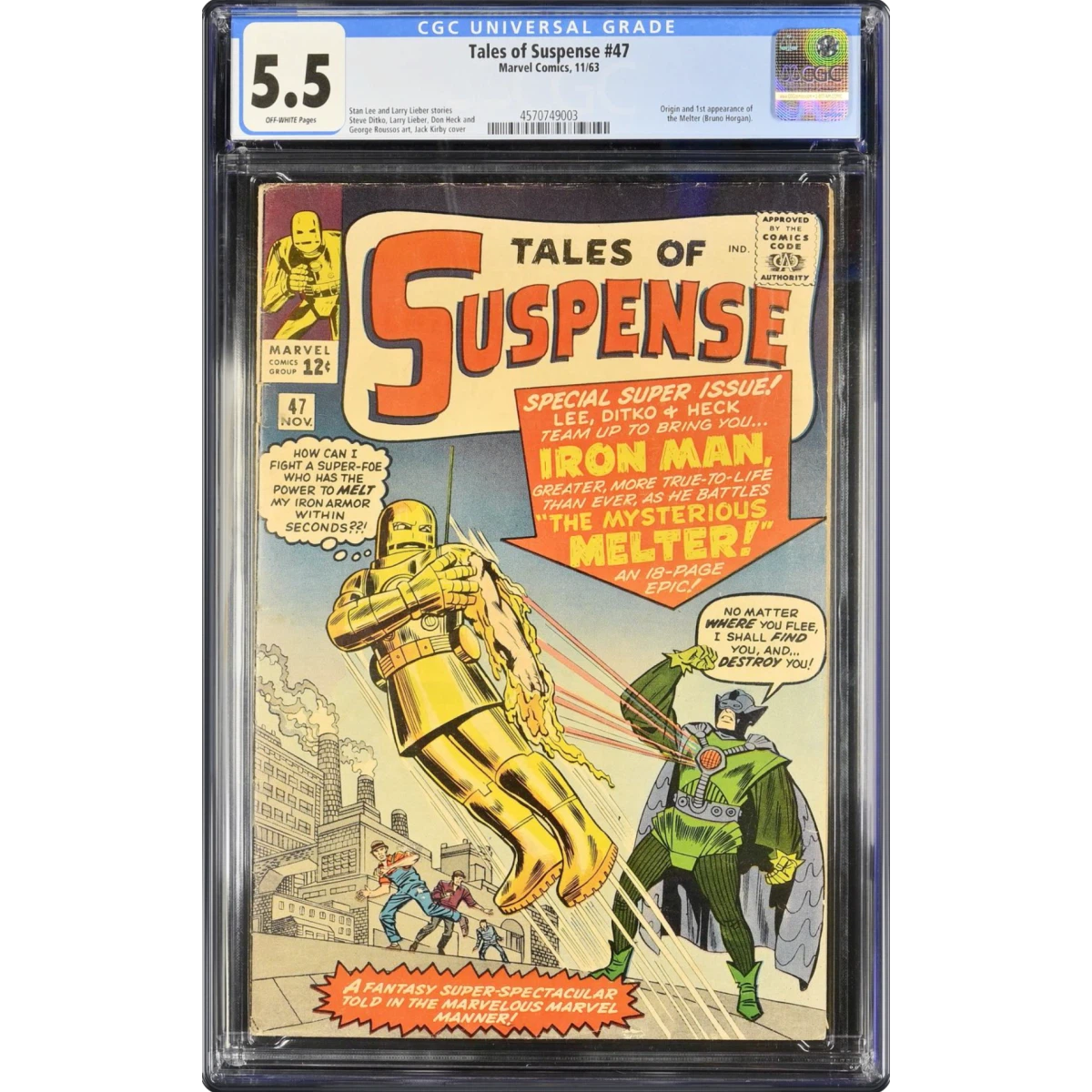 Tales of Suspense #47 CGC 5.5 Off-white Pages (Marvel Comics, 11/63) - Universal