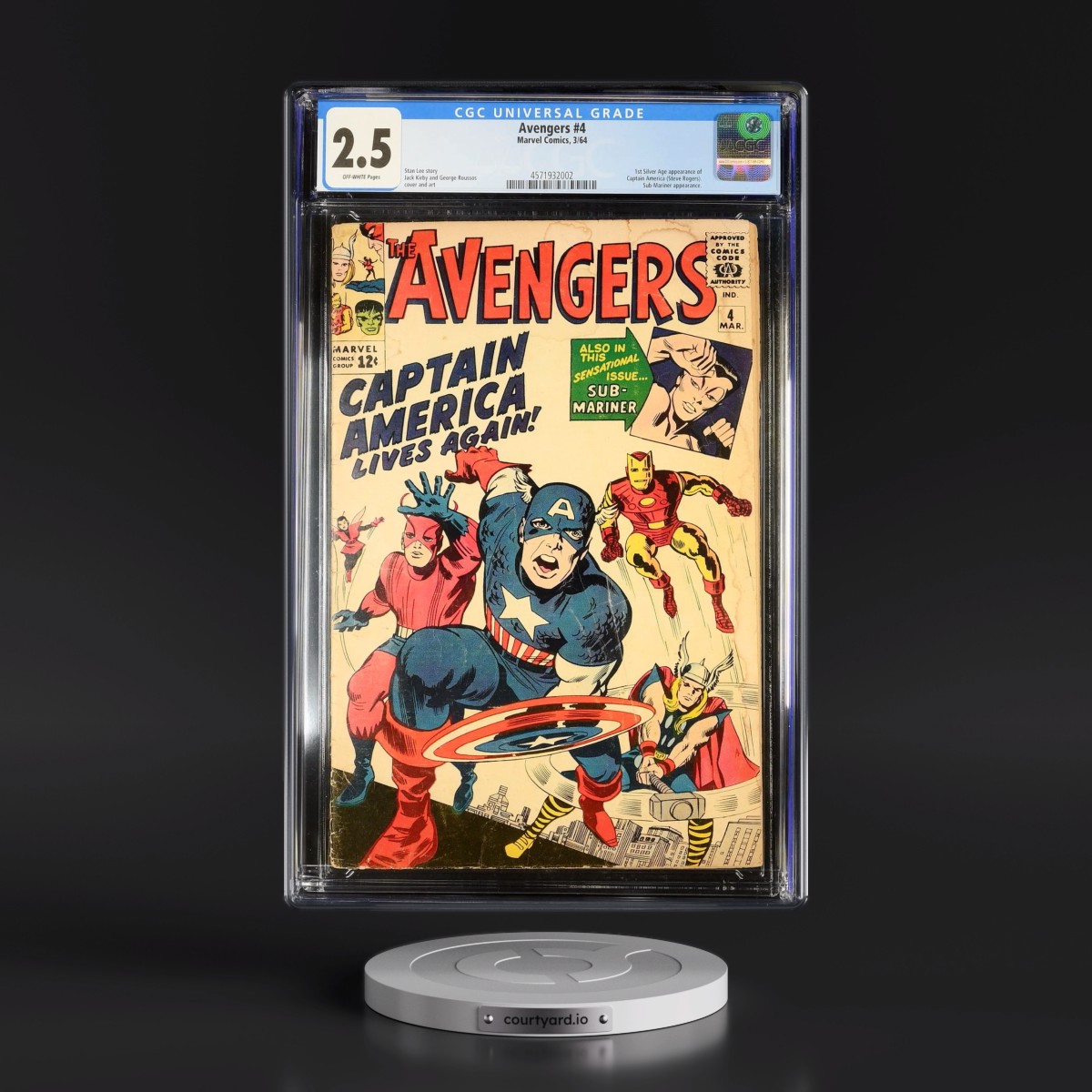 Avengers #4 CGC 2.5 Off-white Pages (Marvel Comics, 3/64)