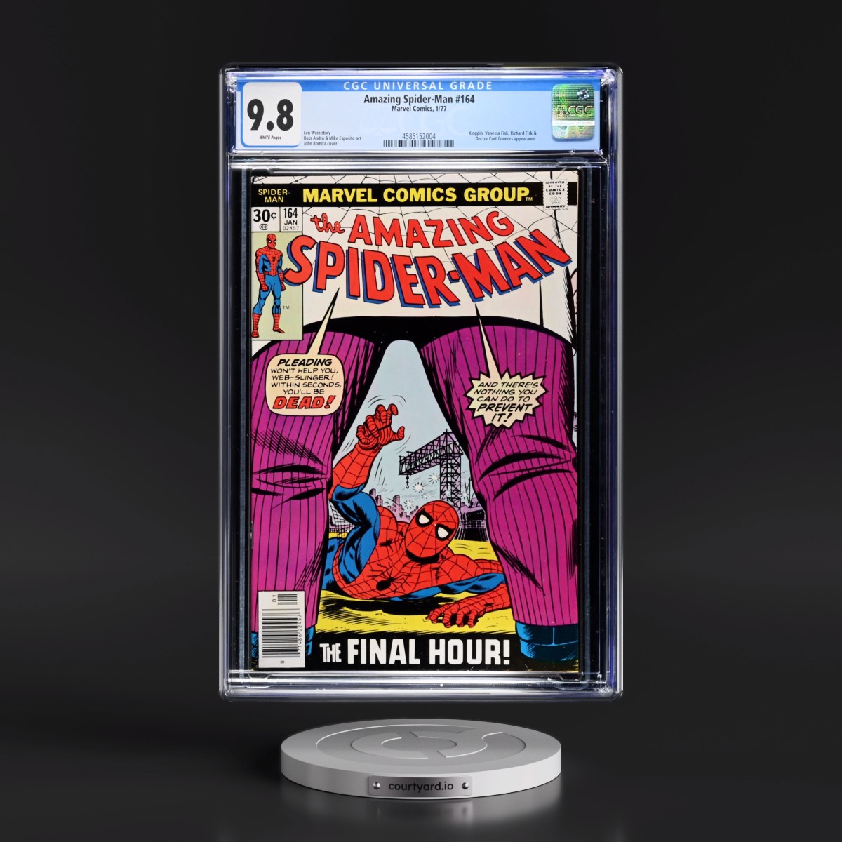 Amazing Spider-Man #164 CGC 9.8 White Pages (Marvel Comics, 1/77)