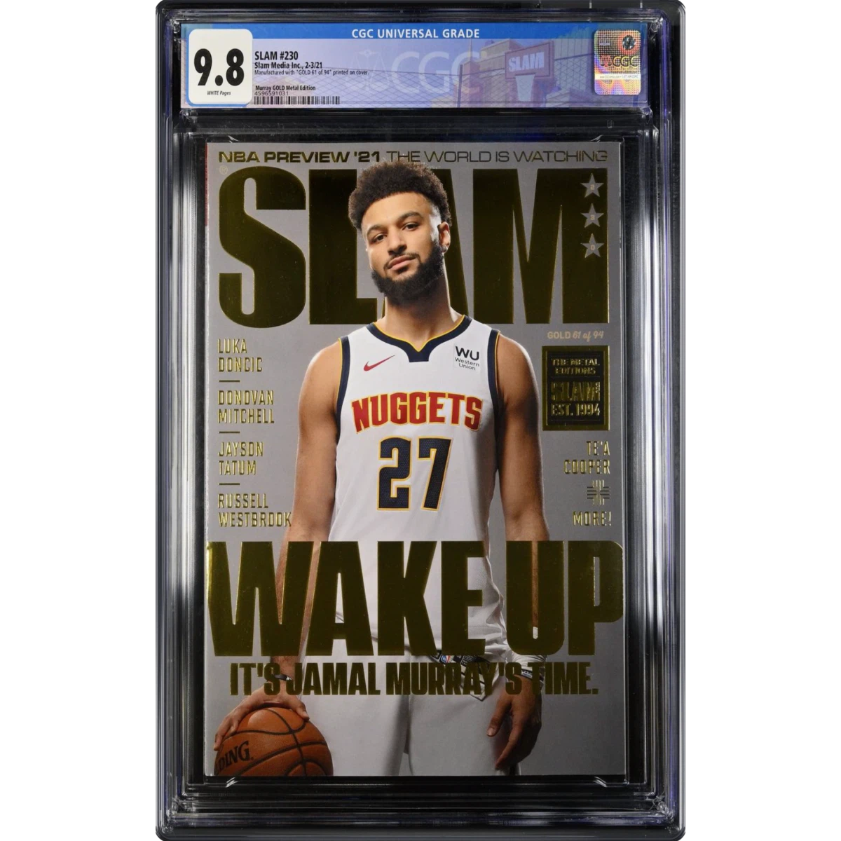 SLAM #230 CGC 9.8 White Pages (Slam Media Inc., 2-3/21) - Universal Murray GOLD Metal Edition