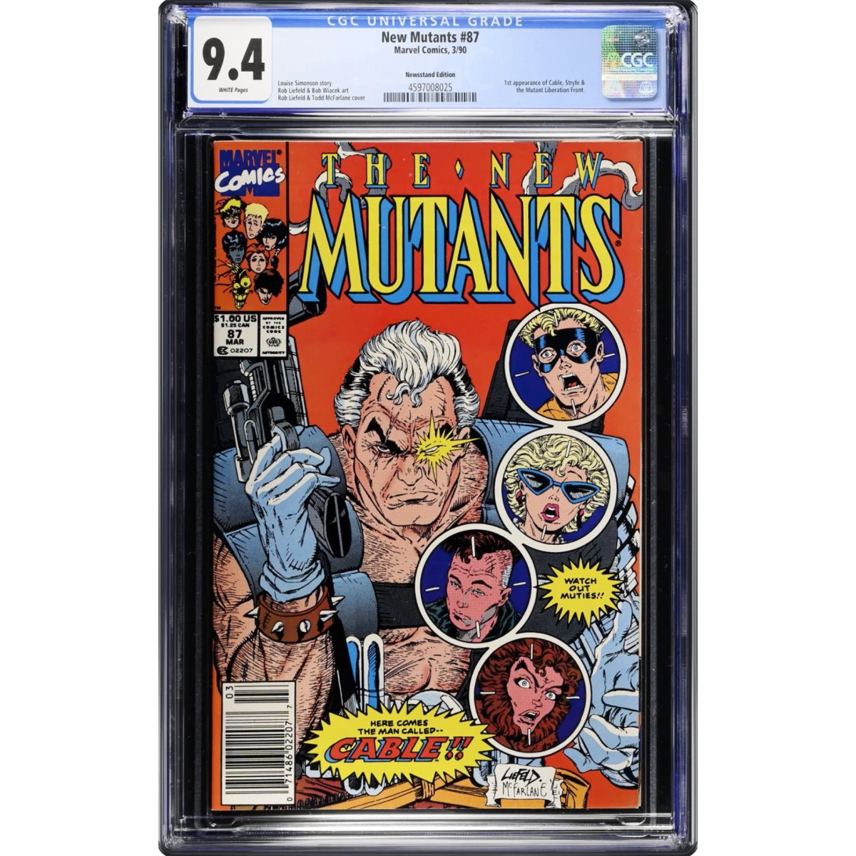 New Mutants #87 CGC 9.4 White Pages (Marvel Comics, 3/90) - Newsstand Edition