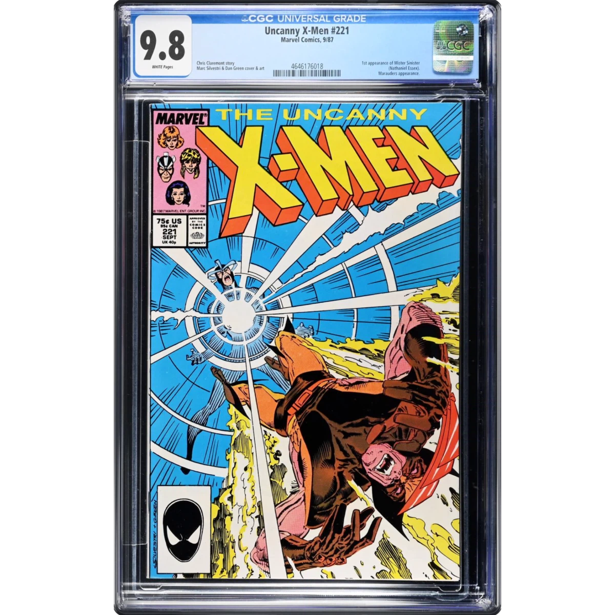Uncanny X-Men #221 CGC 9.8 White Pages (Marvel Comics, 9/87) - Universal