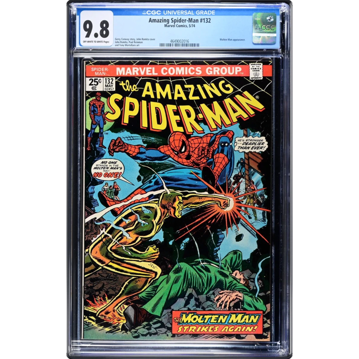 Amazing Spider-Man #132 CGC 9.8 Off-white to White Pages (Marvel Comics, 5/74) - Universal