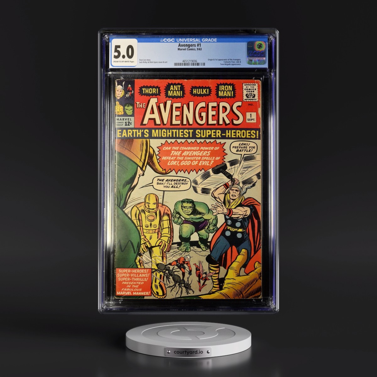 Avengers #1 CGC 5.0 Cream to Off-white Pages (Marvel Comics, 9/63) - Universal