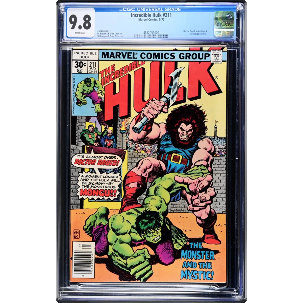 Incredible Hulk #211 CGC 9.8 White Pages (Marvel Comics, 5/77) - Universal