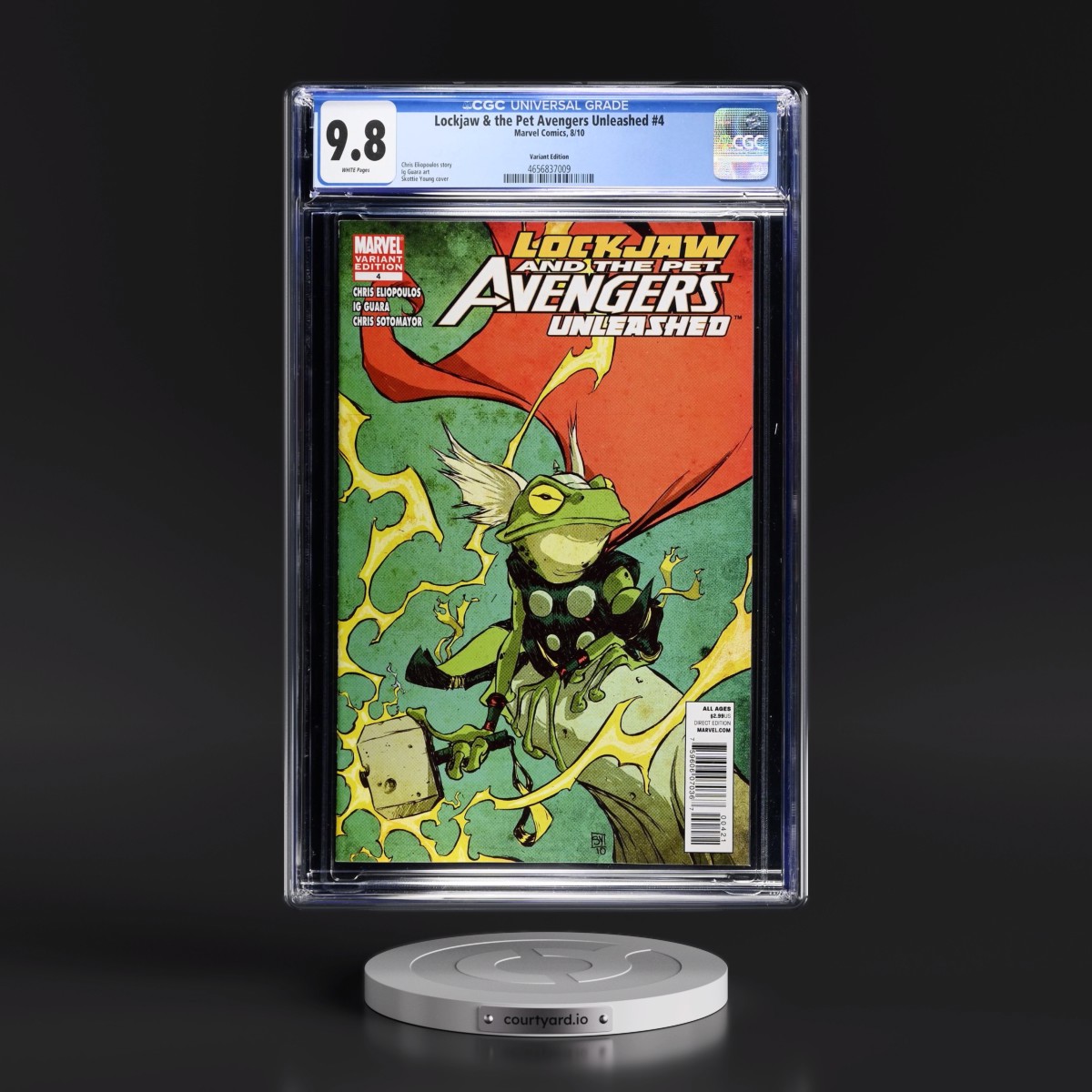 Lockjaw & the Pet Avengers Unleashed #4 CGC 9.8 White Pages (Marvel Comics, 8/10) - Universal Variant Edition