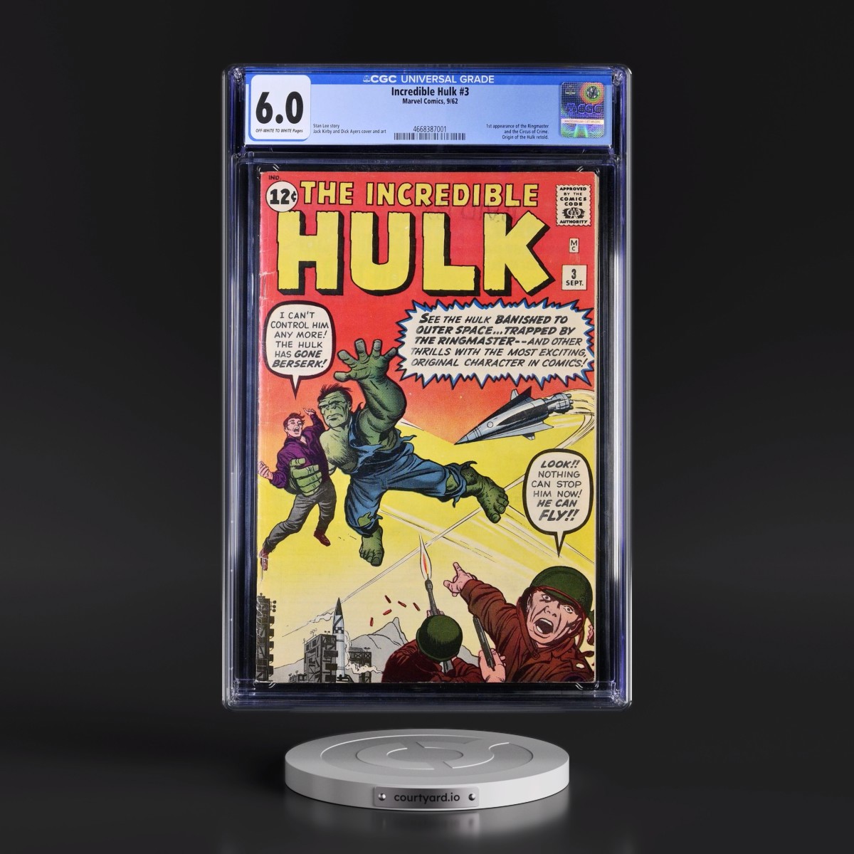 Incredible Hulk #3 CGC 6.0 Off-white to White Pages (Marvel Comics, 9/62) - Universal