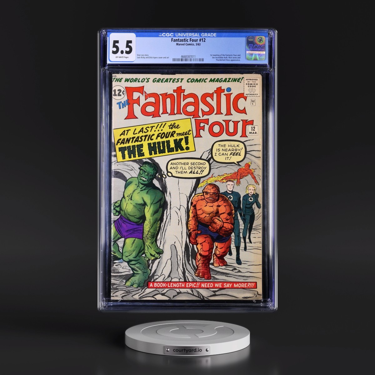 Fantastic Four #12 CGC 5.5 Off-white Pages (Marvel Comics, 3/63) - Universal