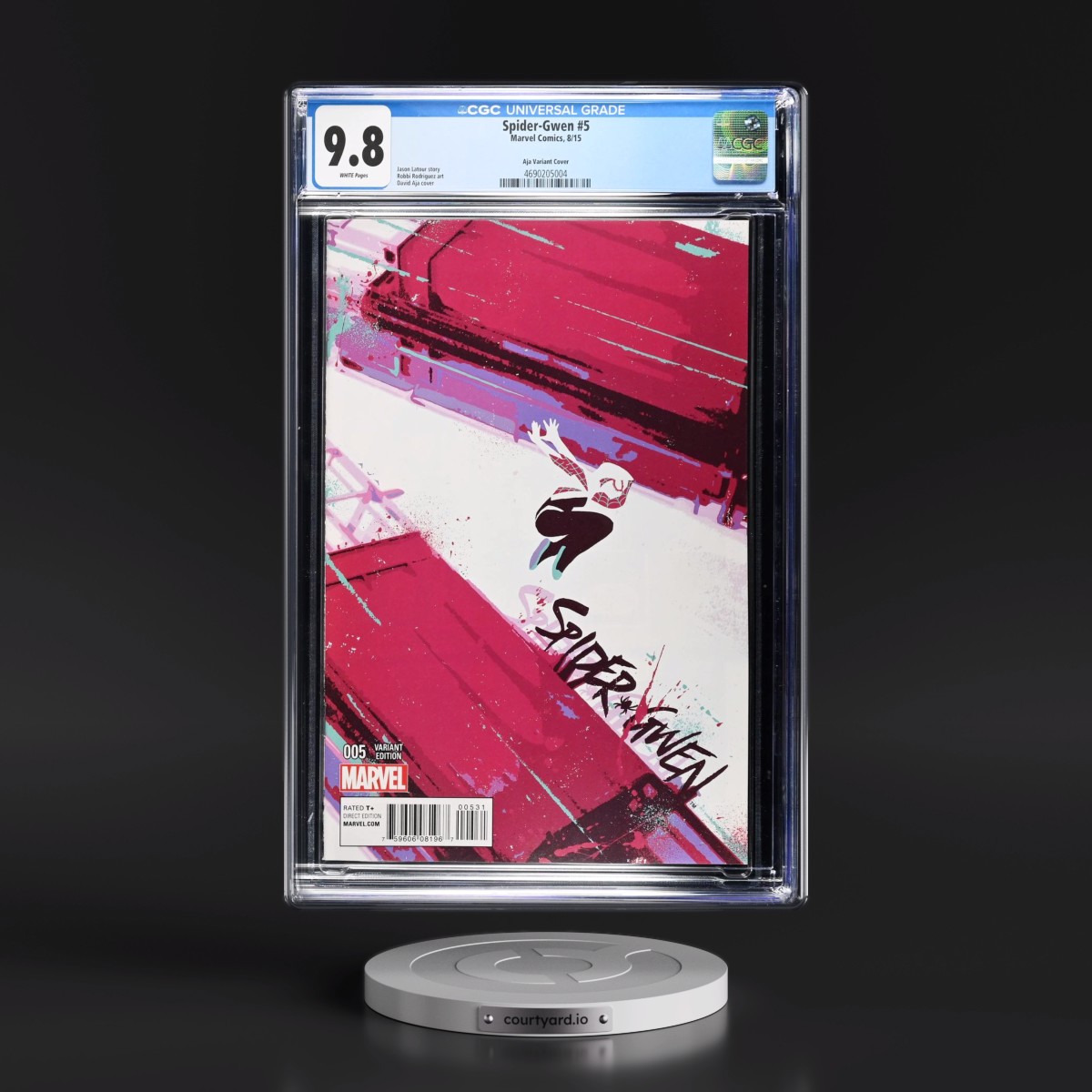Spider-Gwen #5 CGC 9.8 White Pages (Marvel Comics, 8/15) - Universal Aja Variant Cover