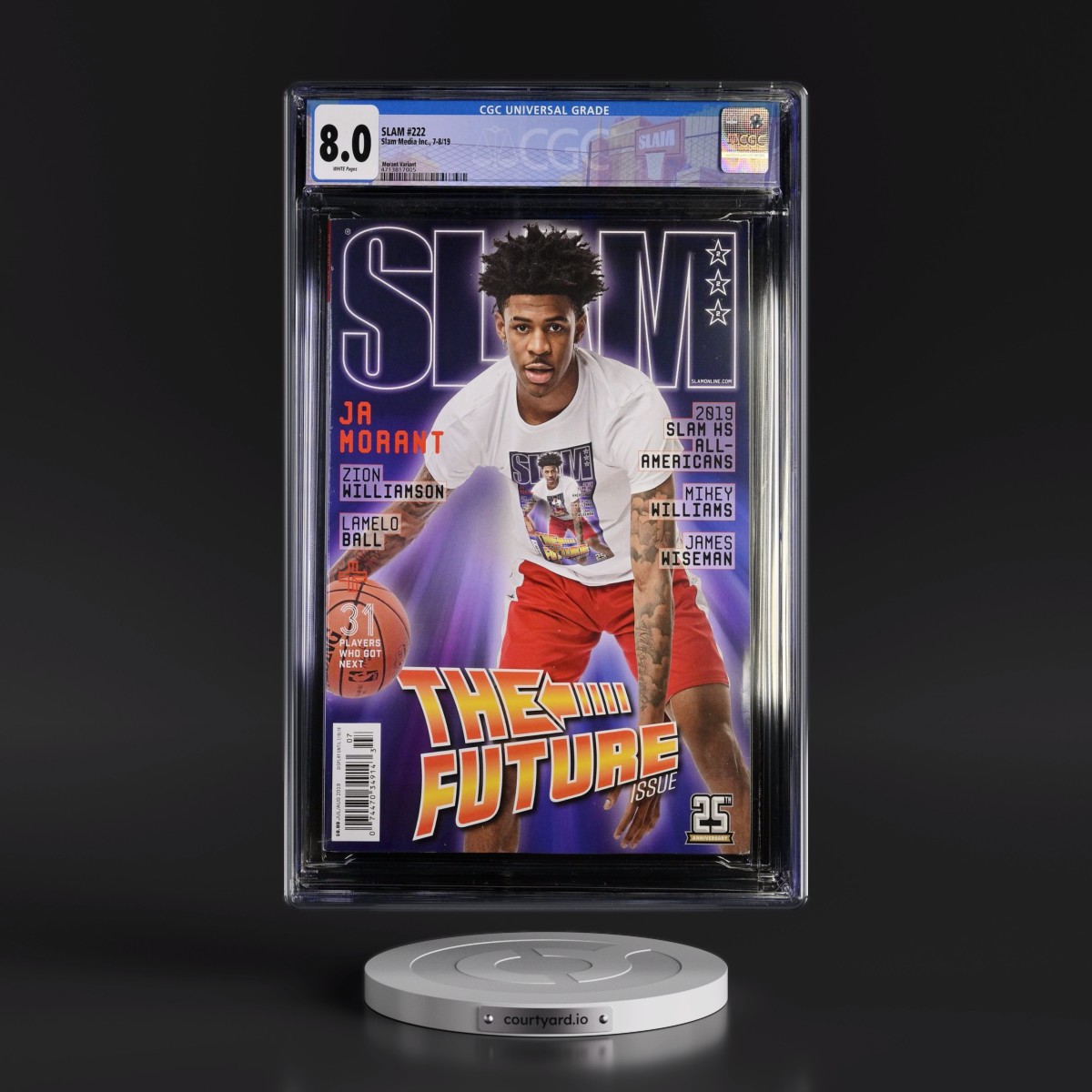 SLAM #222 CGC 8.0 White Pages (Slam Media Inc., 7-8/19) - Universal Morant Variant