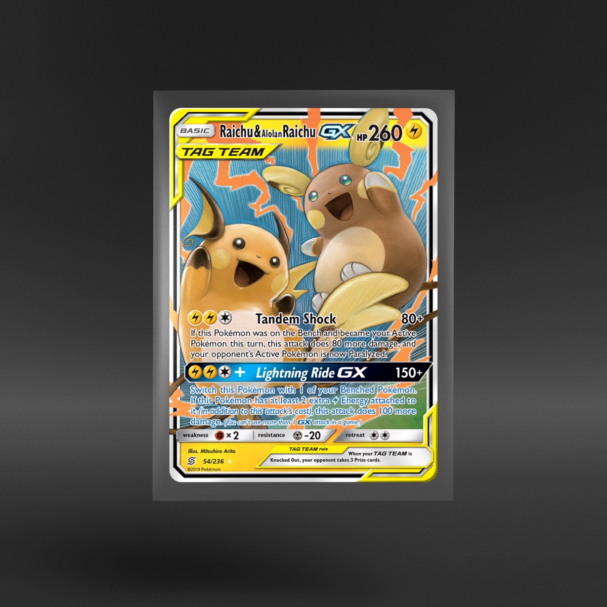 Unified Minds #54/236 Raichu & Alolan Raichu-GX