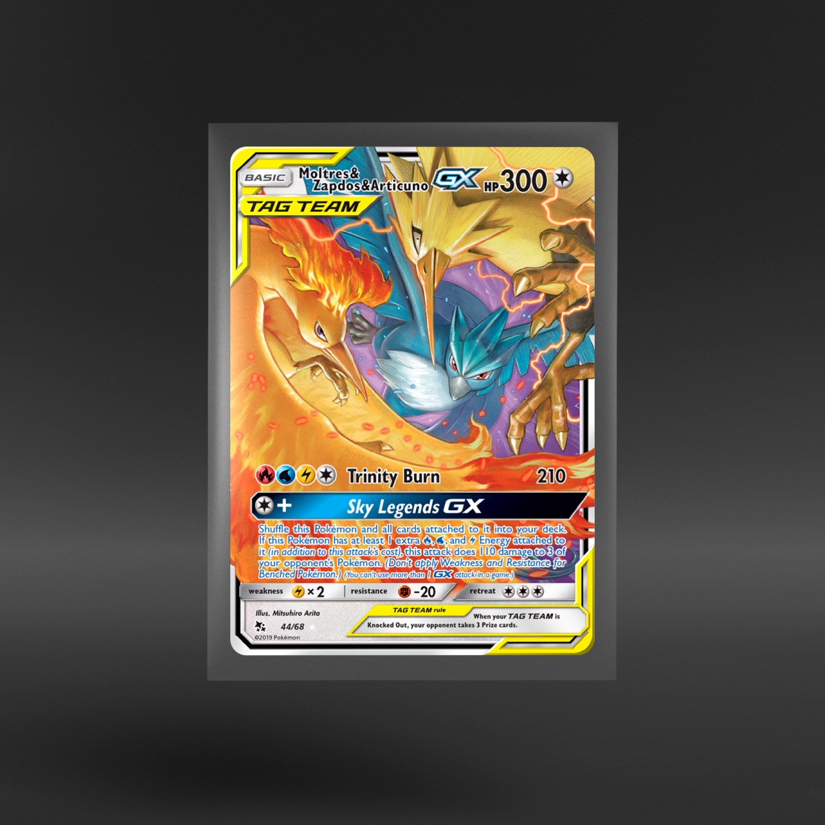 Hidden Fates #44/68 Moltres & Zapdos & Articuno-GX