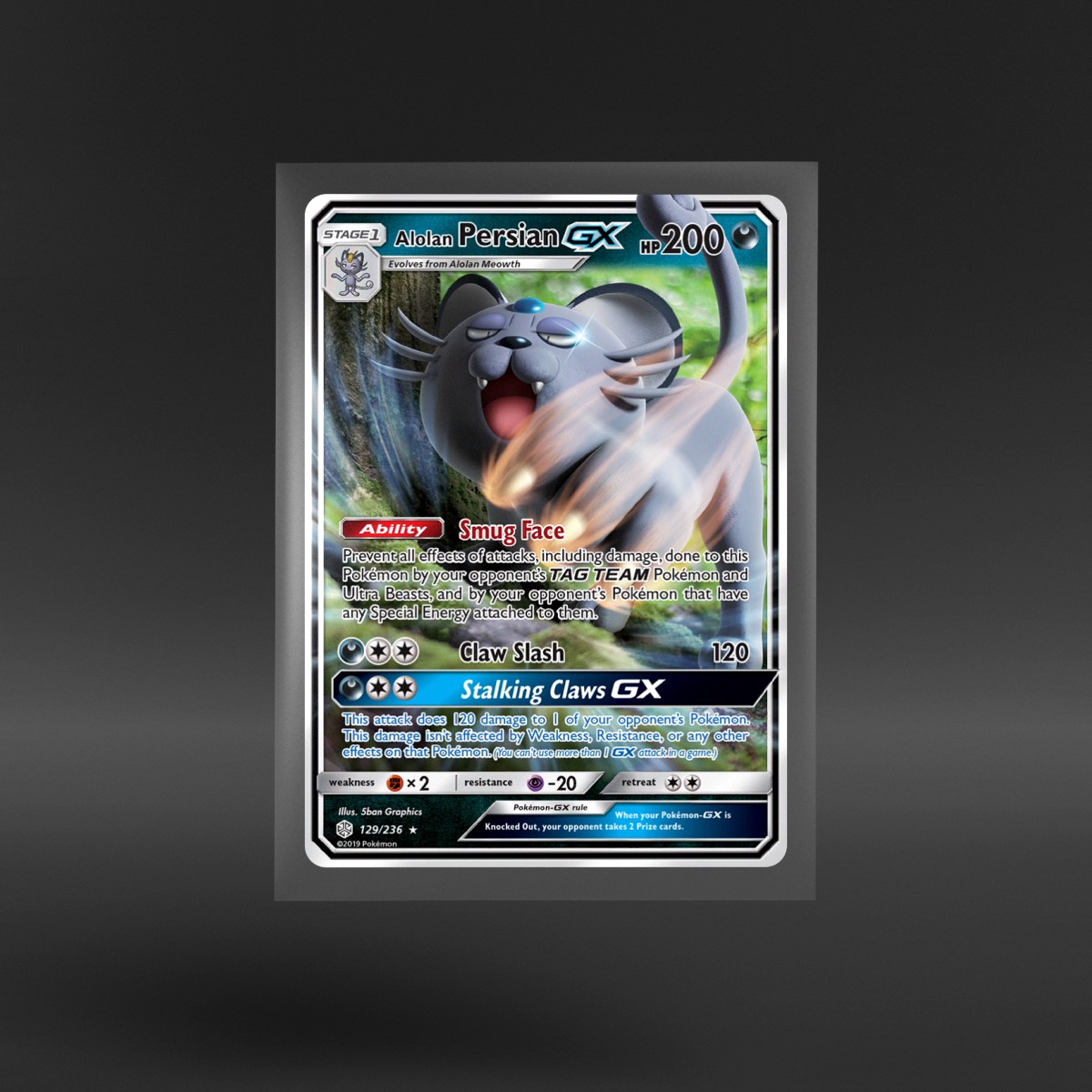 Cosmic Eclipse #129/236 Alolan Persian-GX