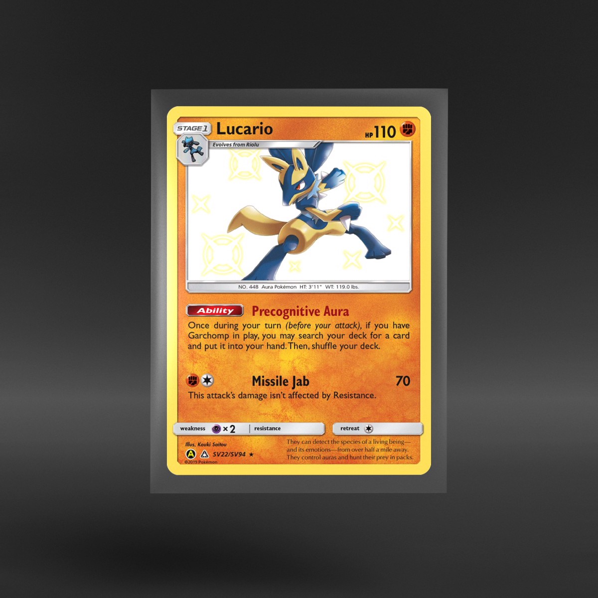 Hidden Fates Shiny Vault #SV22/SV94 Lucario