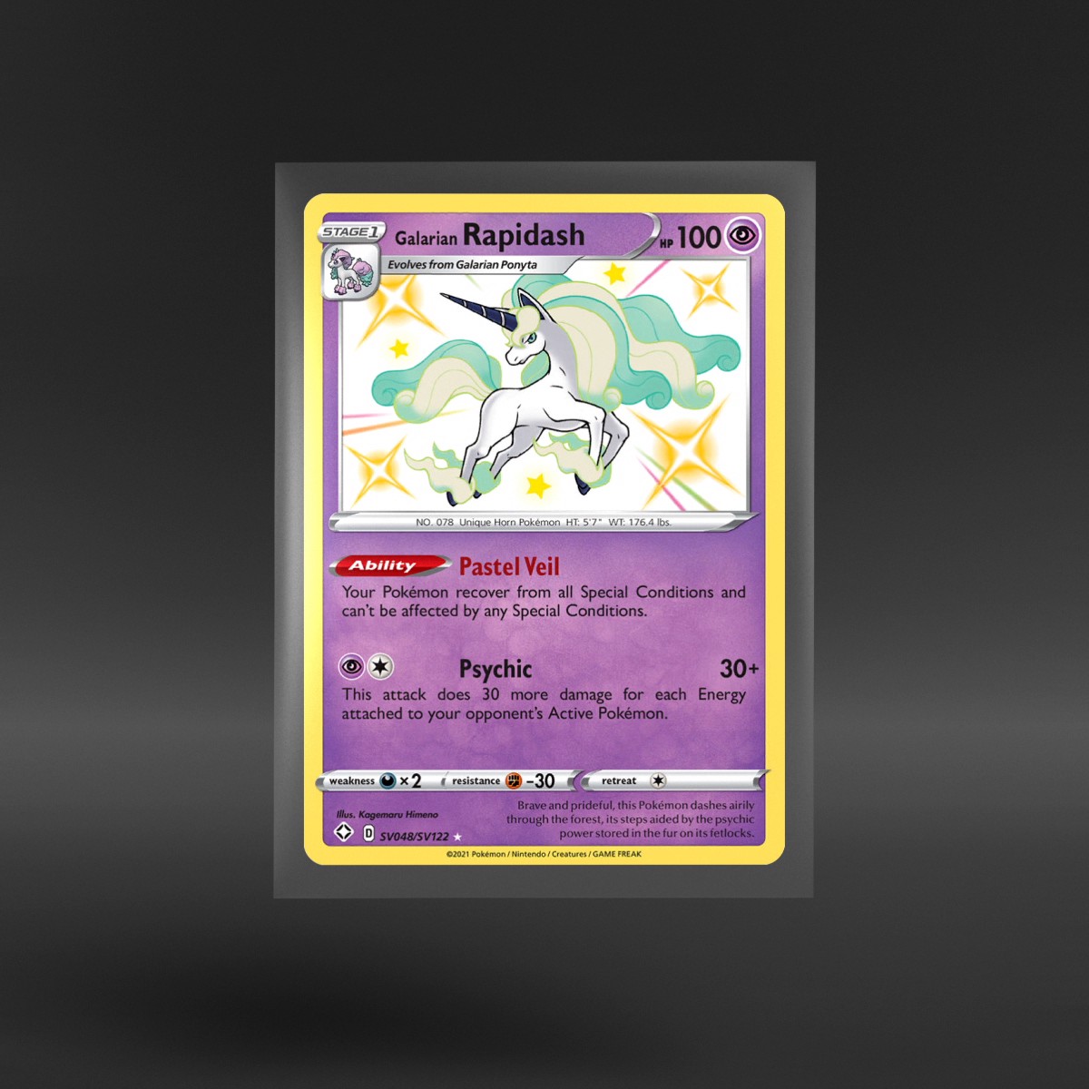 Shining Fates Shiny Vault #SV048/SV122 Galarian Rapidash