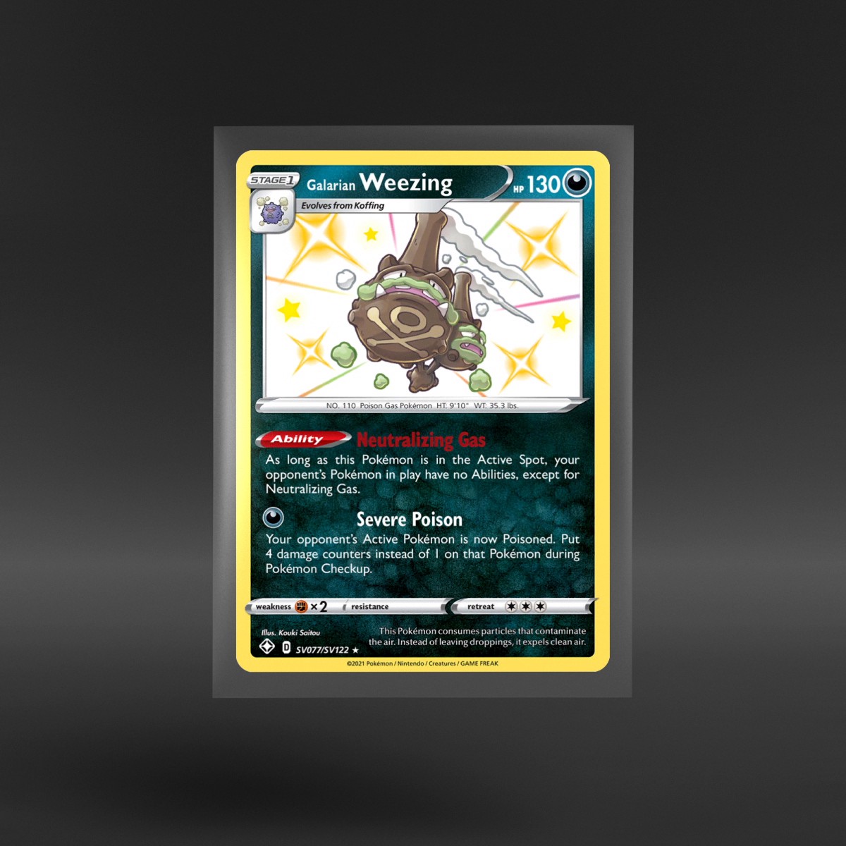 Shining Fates Shiny Vault #SV077/SV122 Galarian Weezing