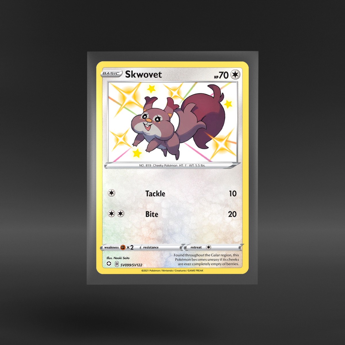 Shining Fates Shiny Vault #SV099/SV122 Skwovet